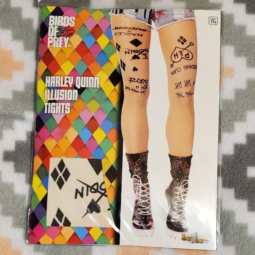M/L - Birds of Prey Harley Quinn Illusion Tights